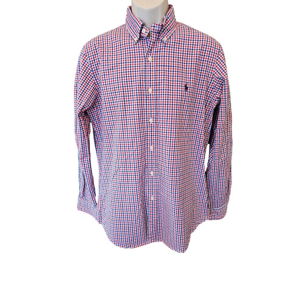Ralph lauren patriotic 4th of july check long sleeve classic fit button up M EUC